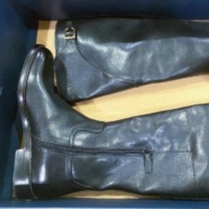 COLE HAAN HARRINGTON GRAND CUSHIONED ZIP BLACK LEATHER KNEE HIGH  BOOTS NEW